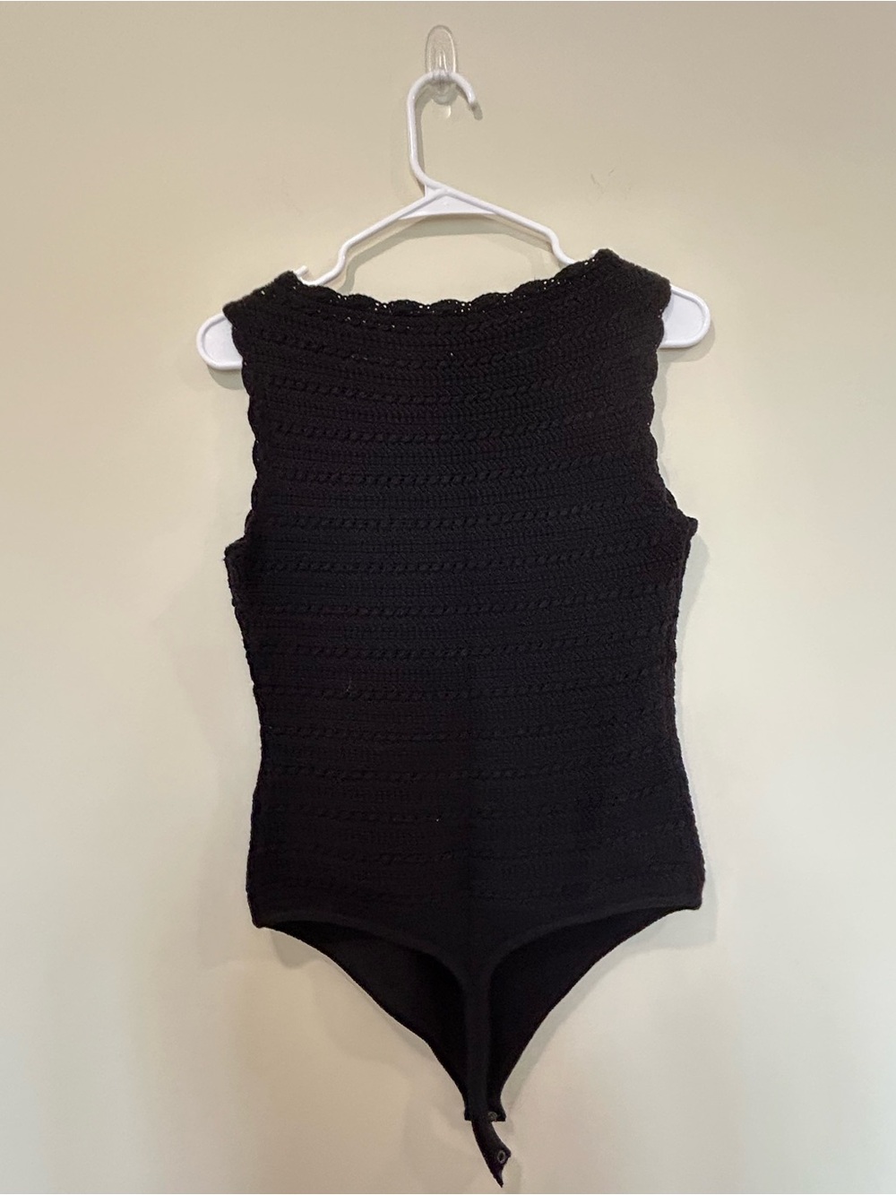 Black Knit One-Piece Bodysuit for Kids